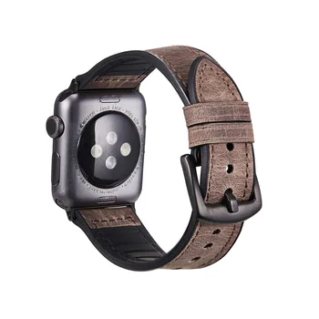 2020 Nov edinstven design band za Apple Watch Band 42mm 40 mm Retro Olje, Vosek Usnje iwatch band 1/2/3/4/5/6/SE Silikon Usnje