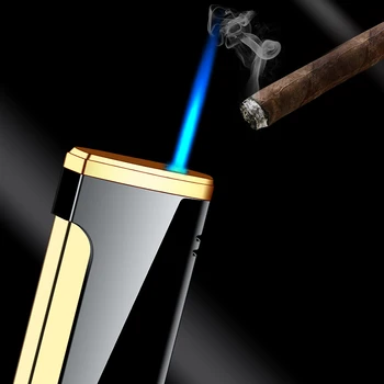 2020 Novo Plin Lažji Baklo Turbo Lažji Cigar Kadilce, Vžigalniki, Kovinski 1300C Modra Plamena, Cigaret, Vžigalniki, Pripomočke za Moške