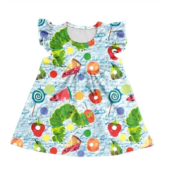 2020 Novo Poletje Dekleta Oblačenja Otrok Tiskanja Vzorec Baby Obleko Priložnostne Krog Vratu Dekleta Stranka Otroci Otroci Obleko Boutique Oblačila