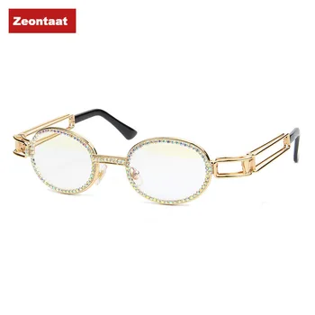 2020 Novo Vintage Diamond sončna Očala Moških Luksuzni Ženske Ovalne Kristalno Očala Modni Očala UV400 Gafas De Sol Mujer