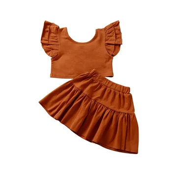 2020 Otrok Poletnih Oblačil 1-5y Malčka Otroci Baby Girl Obleke Nastavi Zanko Telovnik Vrhovi+cvetlični A-line Krilo Obleke Oblačila