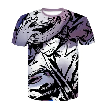 2020 poletje enem kosu anime majica 3d Moški Ulične Hip Hop zabavne majice Japonski Risani Rokavi Moški T-shirt Luffy tshirt