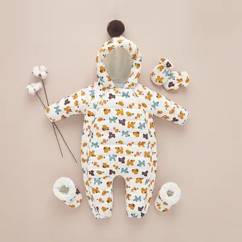 2020 Pozimi Baby Smučarski Kombinezon Fantje Dekleta Sneg Nositi Oblačila Za Malčke Sneg Obrabe Jumpsuit Flis Podlogo Baby Raca Navzdol Plašč Novorojenčka Obleko