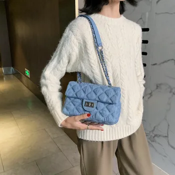 2020 priljubljena nove modne visoke kakovosti verige platno kvadratek vrečko visoko kakovostne modne dame rhombic ramenski messenger bag