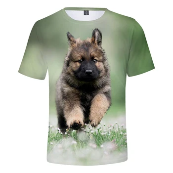 2020 Risanka Osebnost Psa moška T-shirt Moda Smešno Živali na Prostem Nositi O vratu nemški Ovčar Vzorec Velike Moških oblačil