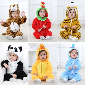 2020 Samorog Otroška Oblačila igralne obleke Živali Risanka Baby Boy Girl Jumpsuit Mehko Flanela Modne Zimske igralne obleke otroške Pižame