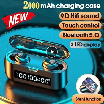 2020 TWS V5.0 Brezžične Bluetooth Slušalke 2000mAh 3 LED Zaslon na Dotik za Nadzor CVC8.0 Zmanjšanje Hrupa V uho Hi-fi Stereo Slušalke