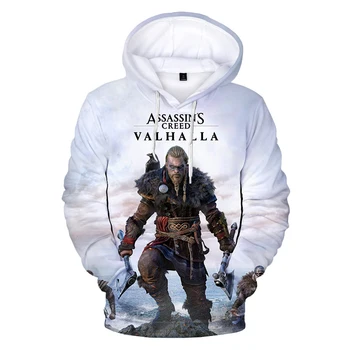 2020 Vroče Igro Assassins Creed Valhalla 3D Tiskanja Hoodie zgornji del Trenirke Moški Ženske Zimski Modni Priložnostne Puloverju Ulične Hoodies