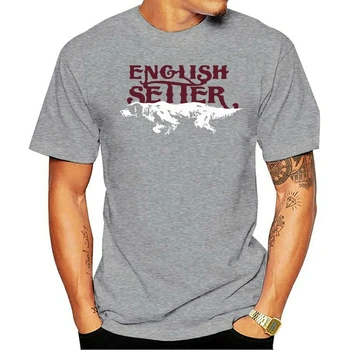2021 Moda Bombaža T-shirt Novo Oblikovalec Melhor Dia english_setter Priljubljena Tagless020361