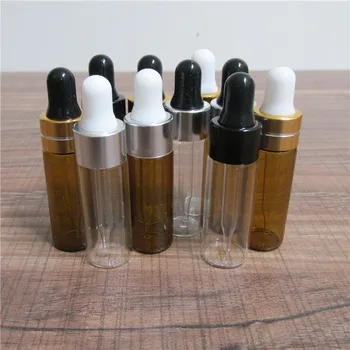 20pcs/veliko 5ML/CC Mini Jasno in Amber Prazno Kapalko Steklenico Prenosni Aromaterapija Esstenial Olje, Steklenica s steklenim Očesom Kapalko