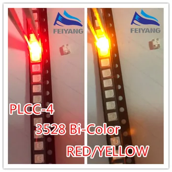 20pcs/veliko Rdeče in Rumene Bicolor smd 3528 led light diode 1210 površinski čip led-light emitting diode CE&Rohs