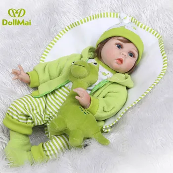 22-palčni 55 cm silikonski prerojeni baby doll z Risanka Dinozaver oblačila plišastih lutka pribor bebe bonecas resnično živ novorojenčka lutka