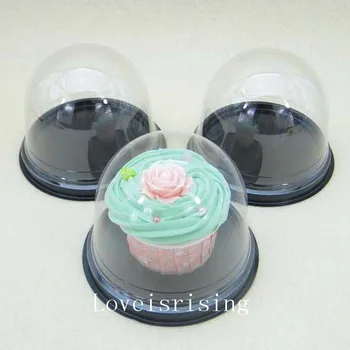 25sets prozorne Plastike Cupcake Torto Dome Korist Škatle, Posode Poroka Stranka Dekor Torto Škatle za Poročni Uslug Škatle Dobave