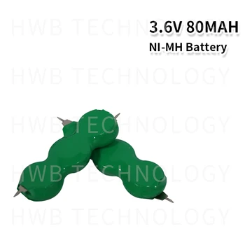 2pcs/veliko 3,6 V 80mAh NI-MH gumb baterija za ponovno Polnjenje Gumb baterije PLC industrijski akumulatorja