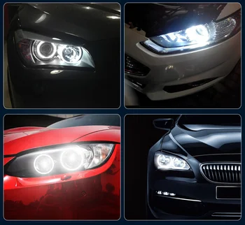 2Pcs Za BMW E39 E53 E60 E61 E63 E64 E65 E66 E87 525i 530i xi 545i M5 Napak LED Angel Eyes Marker Luči Žarnice Bela Rdeča