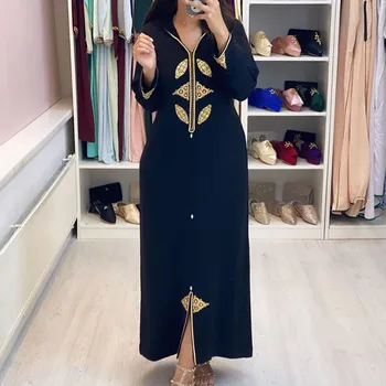 2XL Jeseni Ženske Dolga Obleka Dubaj Abaya 2020 Moda, oblačila Hidžab Obleke Luxury Letnik Haljo Zadrgo Turčija Stranka Maxi Femme Vestiods