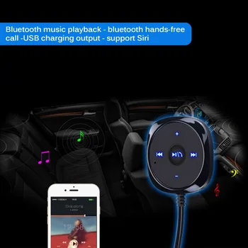 3.5 mm AUX Avdio Glasbeni Sprejemnik Adapter USB Polnilnik, prostoročno Vžigalnik Magnetni Osnove Bluetooth Car Kit A2DP MP3