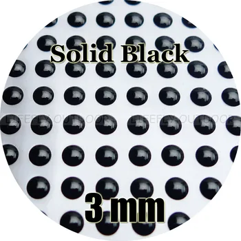 3 mm 3D Solid Black / Trgovina 1200 Mehko Oblikovani 3D Holografski Ribe Oči, Letenje, Šablona, Lure