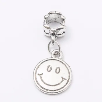 30pcs Nasmejan obraz srebrne Noge fit čar zapestnico Pandora DIY visijo Čar za obeski, nakit, izdelava JS1092