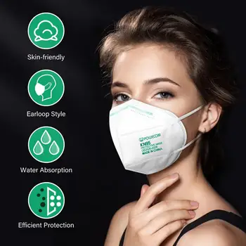 30Pcs Powecom KN95 Maske Respirator 95% Filtracijo Varnost Zaščitnih Usta, Obraz, Maske za Dihanje Dustproof Usta Žarilna Pokrov