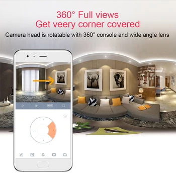 360-stopinjski WiFi IP Kamera 1080P Home Security Mini Kamera Night Vision Ir dvosmerni Audio