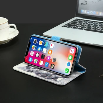 3D flip denarnica Usnjena torbica Za TCL 10 A2X SE Plus Tecno POP 4 Ulefone Opomba 8 UMIDIGI A7S A9 Pro Vivo S1 S7 Prime Telefon Primeru