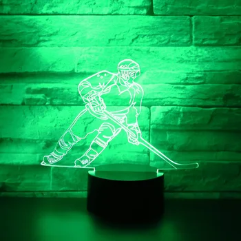 3D LED Noč Luč Play Hokejski s 7 Barv Svetlobe za Dom Dekoracija Žarnice Neverjetno Vizualizacija Optične Iluzije, Super