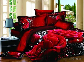 3d posteljnina določa kraljica oljno sliko natisniti 3pcs bedclothes cvetje posteljo set ne zbledi posteljno perilo