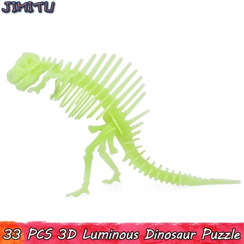 3D Svetlobni Dinozaver Model Puzzle Igrače za Otroke Smešno Interaktivne Izobraževalne Uganke, Igrače, Darila Dom Okraski Stranka