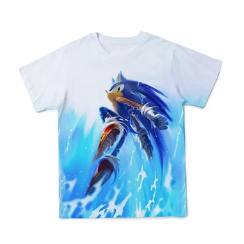 3D Tshirt Tisk Sonic Otrok Moda Kul Kratek rokav Sonic Hedgehog t shirt Smešno T-shirt Fantje Risanka Otroci Priložnostne
