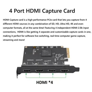 4 Channel Pcie Za HDMI HD Video Capture Card Konferenca OBS VMIX Programski Direktor MShow Živo Tok Quad Vrata