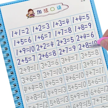 4 KOS Pisanja Za Kaligrafijo Knjige Za Otroke Rokopis Učenje Številke angleško Slikarstvo Aritmetično Praksi Knjigo Baby Darilo