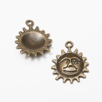 45 kosov retro kovinski cinkove zlitine sonce Obesek za DIY ročno izdelan nakit, ogrlico, zaradi česar 8083