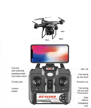 4K Brnenje z Obračanje Fotoaparat, HD Quadcopter z 1080P Wifi FPV Strokovno Brnenje letenje 25 Minut Radio Nadzorovanih Letalo Igrača