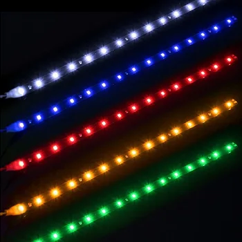 4pcs Luč 12V Avto notranje RGB vodoodporna LED Trakovi, trak, Auto Dekorativni Prilagodljiv Komplet Meglo Svetilke neonske kabel Notranjo Dekoracijo