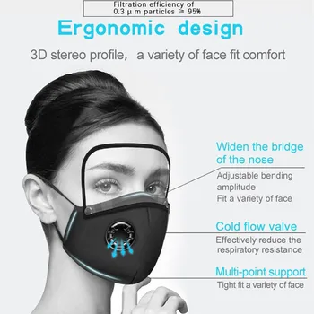 4PCs Odraslih Stroj Ponovno uporabiti Masko S Filtrom In Snemljiv Oči Ščit masko filtre stroj za večkratno uporabo usta masko