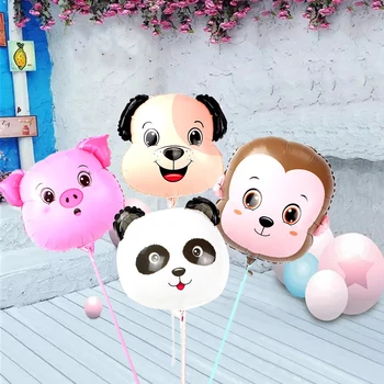 4pcs/veliko Mini živali glavo Folija Baloni napihljivi zračni balon happy birthday party okraski otroci baby tuš stranka dobave