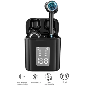 5.0 Bluetooth Slušalke Brezžične Slušalke TWS Čepkov Športnih LED Zaslon Stereo in-ear Hrupa Preklic Prostoročno Slušalko Igralec
