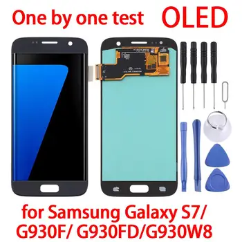 5.1 centimetrov Za Galaxy S7 OLED Materiala LCD Zaslon in Računalnike Celoten Sklop za Samsung Galaxy S7 G930F G930FD G930W8