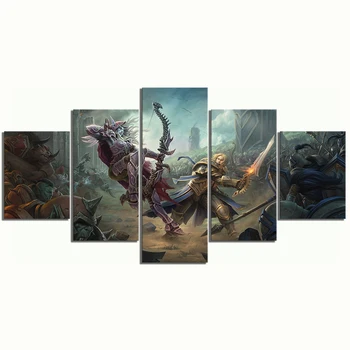 5 Kos World of Warcraft Bitka za Azeroth Sylvanas Windrunner Anduin Wrynn Igra Plakat Wall Art Slike za Dom Dekor