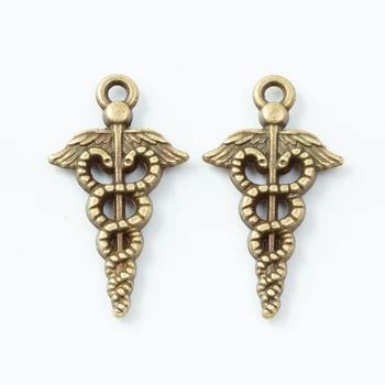 50 kosov retro kovinski cinkove zlitine Dvojno Kača Palico obesek za DIY ročno izdelan nakit, ogrlico, zaradi česar 6784