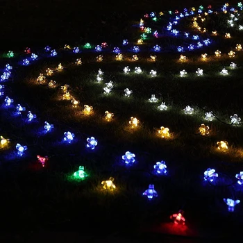50 LED Sončne garland Bakreno Niz Nepremočljiva božič prostem dekoracijo niz luči vila lučka Stranko Poroko Počitnice