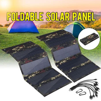 50 W Prenosni Solarni Panel 5V Zložljiv Zložljive Sončne Celice Nepremočljiva Vrata USB Polnilnik za Mobilne naprave Moči Banke za Baterijo Telefona na Prostem