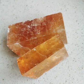 500 g Naravni Pomarančni Islandija Spar Raw Kalcita, Kamni In Minerali Grobo Jasno Calcspar Reiki Energije, dragih kamnov Za Zdravljenje