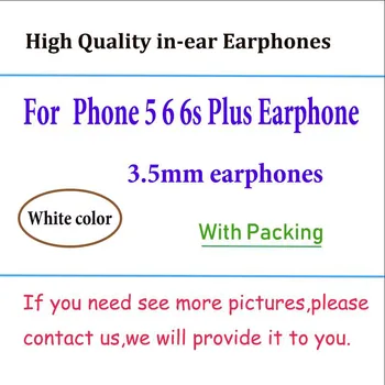 50pcs A+++ Kakovostne Slušalke 3.5 mm i n uho in-Ear Slušalke Z Daljinskim upravljalnikom Mikrofon za Telefon 5 5 6 6s Plus Slušalke Z Novimi trgovina na Drobno Polje