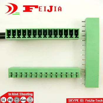 (50pcs/veliko) 15EDG-3.5-14P Naravnost Pin PCB Vijak Terminal Blok Priključek 3,5 mm Igrišču 14 Nožice Vtičnice v