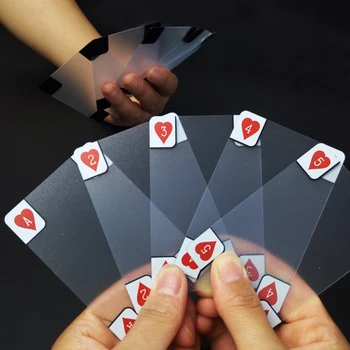 55pcs PVC Plastike Nepremočljiva Novost Jasno Krovu Pregleden Poker, Igralne Karte,