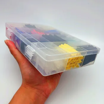 580ps barva boxed toplote shrinktubing 2:1 elektronskega DIY kit, izolirana polyolefin oplaščenih skrči cevi, kablov in kablov, cevi