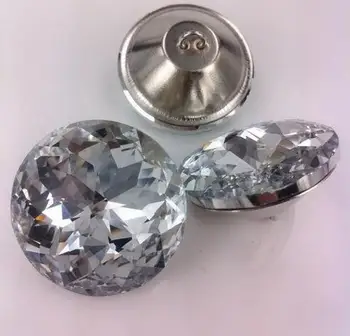 5size 50pcs krog Kristalno Steklo, Kristal Gumbi Kavč Steno Diamante/Diamond/Clear Tapetništvo Vzglavja Gumb