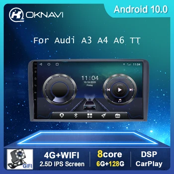6 G 128G Android 9.0 Avto Multimedijski Predvajalnik, Avto Radio Za Audi A3, A4, A6 TT 2008-2012 Navigacija 2.5 D Carplay BT GPS Ne 2 Din DVD